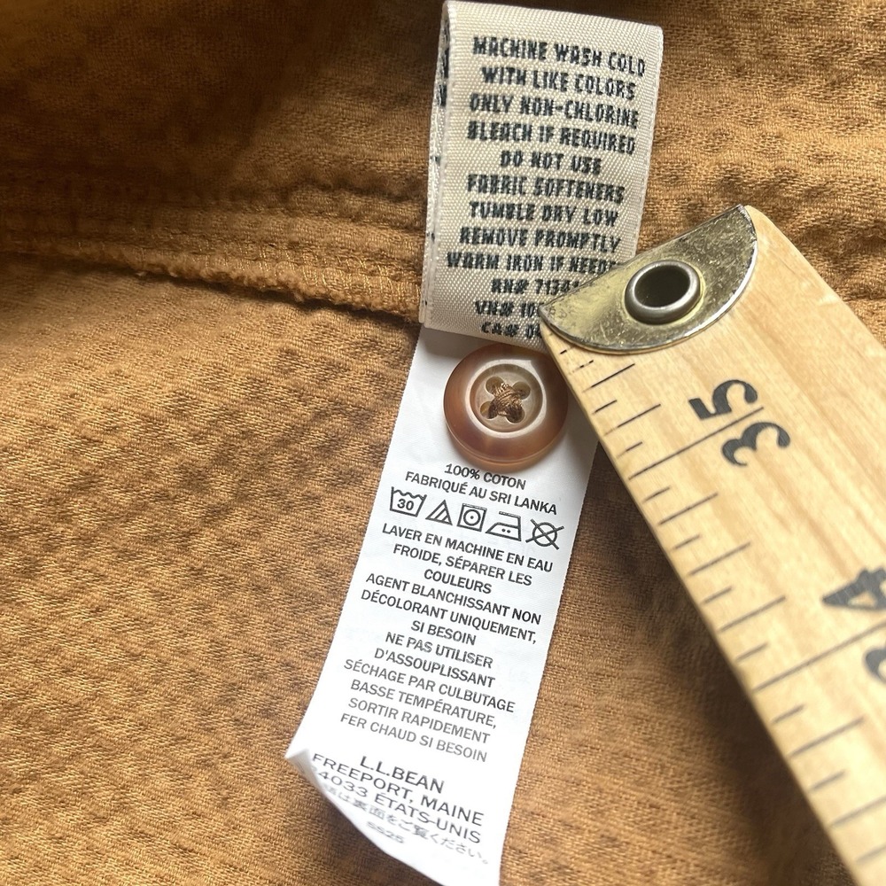 LL Bean Shirt Jacket Womens Large Brown Comfort Corduroy Relaxed Fit Button Up - Picture 6 of 7